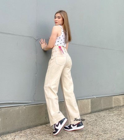 Jiniso高腰宽松牛仔裤504-514低腰
