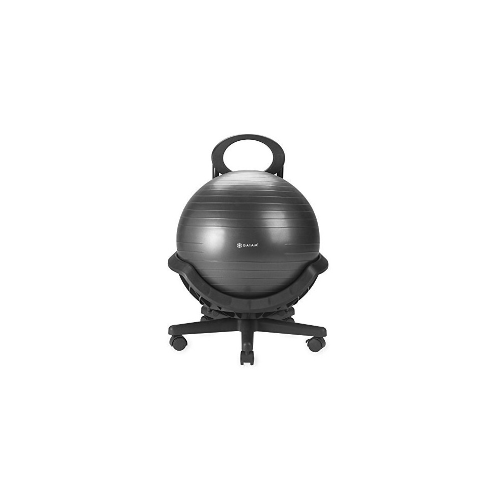 Gaiam Ultimate Balance Ball Chair - Premium Exercise Stability Yoga Ball Ergonomic Chair for Home and Office Desk with Reinforced Base, Air Pump, Exer 