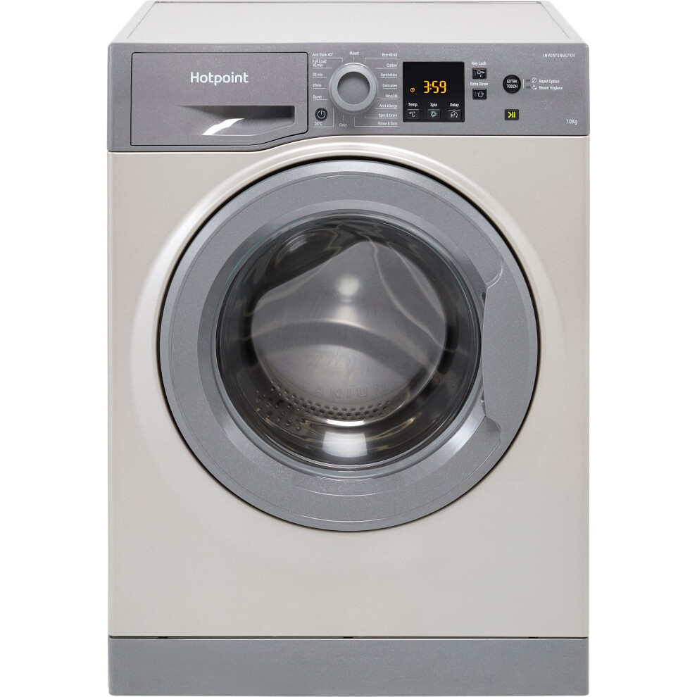 Hotpoint NSWM1045CGGUKN 10kg Washing Machine with 1400 rpm - Graphite - B Rated 